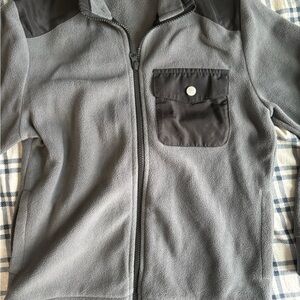 Old Navy Kids Charcoal and Black Fleece Jacket
